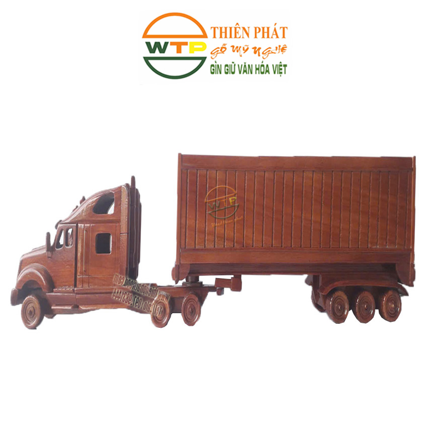 mô hình xe container 40ft bằng gỗ với chiều dài 55cm